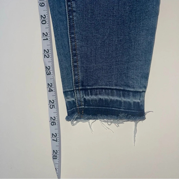 Maurices Medium Wash High Rise Patch Ripped Skinny Jeans Medium Short Women’s - Picture 10 of 13